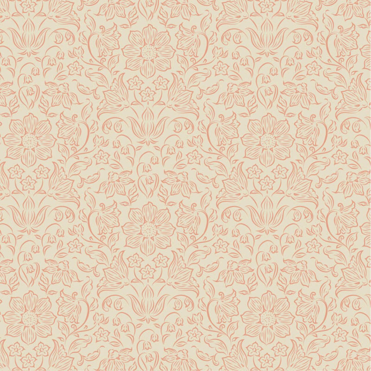 Fabric Tilda Peach Lila Songbird Blenders by the Quarter Yard TIL110150